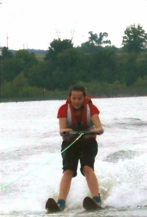 Child on waterskis